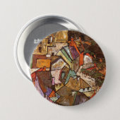 Egon Schiele - Edge of Town Ronde Button 7,6 Cm (Voorkant /achterkant)