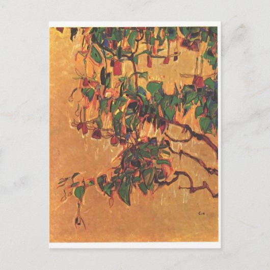 Egon Schiele- Fuchsia Briefkaart (Voorkant)