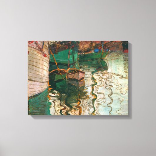 Egon Schiele - haven van Trieste Canvas Afdruk (Voorkant)
