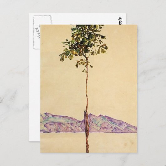 Egon Schiele- kastanjeboom bij het meer van de Con Briefkaart (Voorkant / Achterkant)