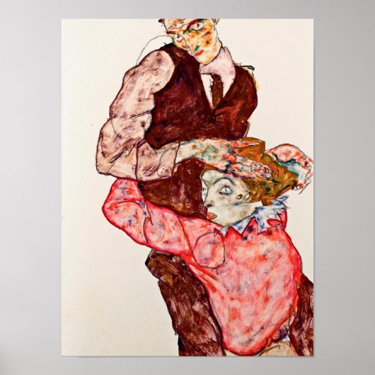 Egon Schiele - Lovers Poster (Voorkant)