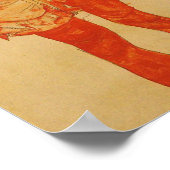 Egon Schiele - permanente vrouw in het rood Poster (Hoek)