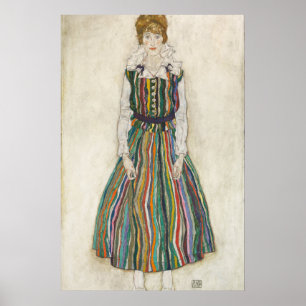 Egon Schiele Portrait of Edith (de artistieke vrou Poster