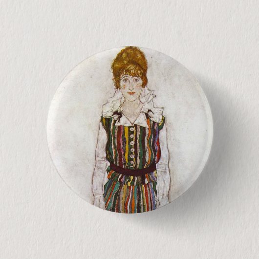 Egon Schiele Portrait of Edith Schiele Button (Voorkant)