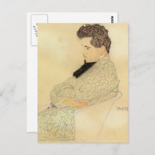 Egon Schiele-Portrait van Arthur Lowenstein Briefkaart (Voorkant / Achterkant)