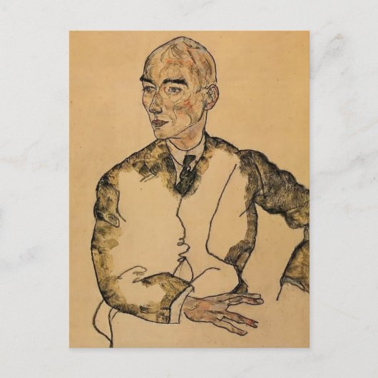 Egon Schiele-Portret van dr. Viktor Ritter Bauer Briefkaart (Voorkant)