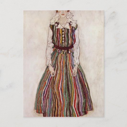 Egon Schiele- Portret van Edith Schiele Briefkaart (Voorkant)