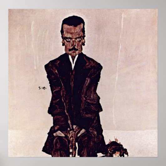 Egon Schiele - Portret van Eduard Kosmack Poster (Voorkant)