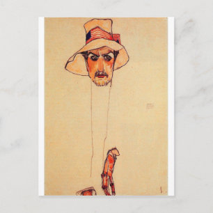 Egon Schiele - portret van een Man met een diskett Briefkaart