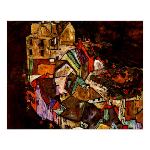 Egon Schiele - Rand van de Stad Perfect Poster
