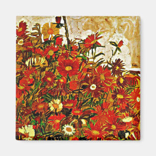 Egon Schiele schilderij, Bloemenveld Magneet