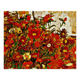 Egon Schiele schilderij, Bloemenveld Perfect Poster