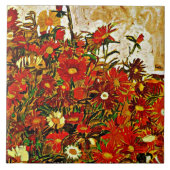 Egon Schiele schilderij, Bloemenveld Tegeltje (Voorkant)