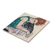 Egon Schiele Seated Woman Tile Tegeltje (Zijkant)