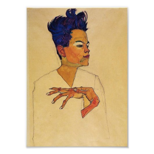 Egon Schiele Self Portret Print Foto Afdruk (Voorkant)