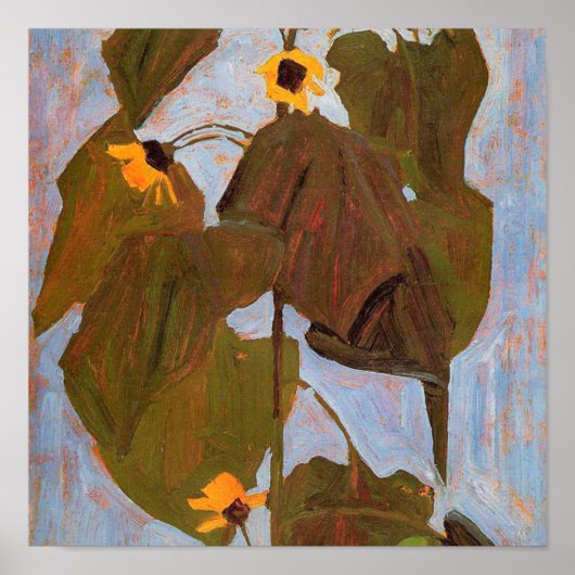 Egon Schiele - Sunflower Poster (Voorkant)