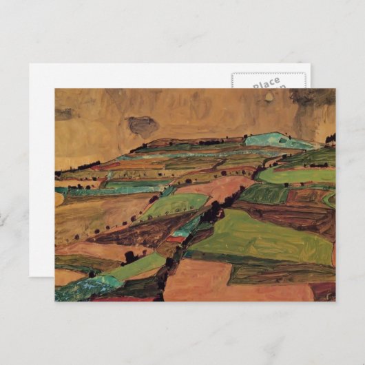 Egon Schiele - Veldlandschap Briefkaart (Voorkant / Achterkant)