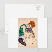 Egon Schiele - vrouw met legerwerk Briefkaart (Voorkant / Achterkant)