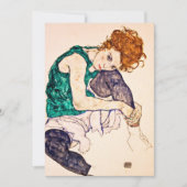 Egon Schiele - vrouw met legerwerk Feestdagenkaart (Voorkant)