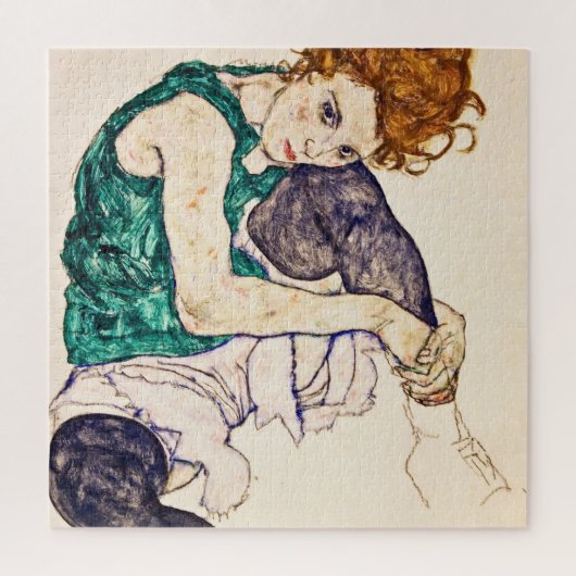 Egon Schiele - vrouw met legerwerk Legpuzzel (Verticaal)