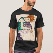 Egon Schiele - vrouw met legerwerk T-shirt (Voorkant)