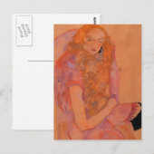 Egon Schiele- Vrouw met Long Hair Briefkaart (Voorkant / Achterkant)