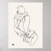 Egon Schiele Vrouw Zittend Kunst Print  (Voorkant)