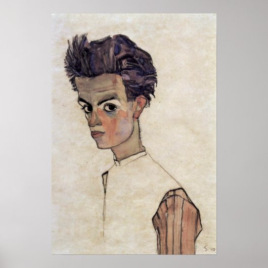 Egon Schiele - zelfportret Poster (Voorkant)