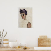 Egon Schiele - zelfportret Poster (Keuken)