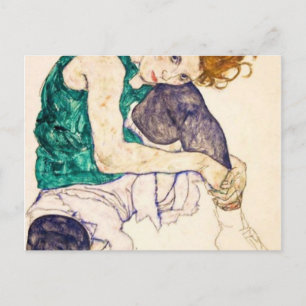 Egon Schiele Zittend Vrouw Briefkaart
