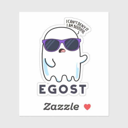 Egost Funny Halloween Ego Ghost Pun Sticker (Vel)