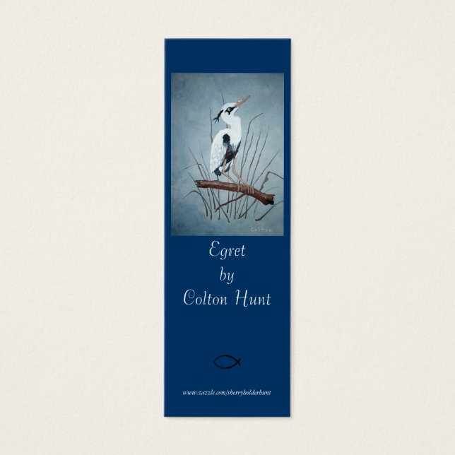 Egret Bladwijzer van Colton Hunt Mini Visitekaartjes (Voorkant)