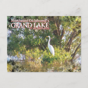 egret de carte postale Grand Lake Oklahoma
