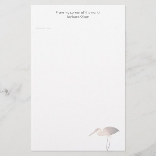 Egret Letterhead papier: Briefpapier (Voorkant)