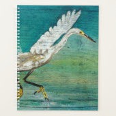 Egret Magnifique Raviers Sur L'Eau Peint À La Main (Devant)