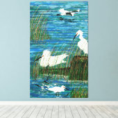 Egret naar school canvas afdruk (Insitu (Houten vloer))