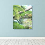 Egret op obligatie canvas afdruk (Insitu (Houten vloer))