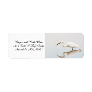 Egret op stille vijver etiket