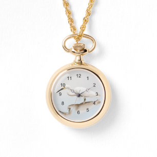 Egret op stille vijver horloge