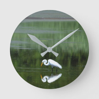 Egret Reflectie Acrylwandklok Ronde Klok