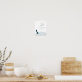 EGRET Rustic Slate Blue Diaper Poster Raffle Game (Keuken)