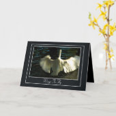 Egret spreidt vleugels op het water kaart (Gele Bloem)