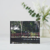 Egret sur carte postale Red Bridge (Debout devant)