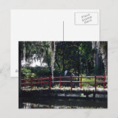 Egret sur carte postale Red Bridge (Devant / Derrière)