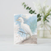 Egret watercolor  briefkaart (Staand voorkant)