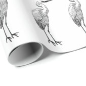 Egrets Pattern Cadeaupapier (Rol Hoek)