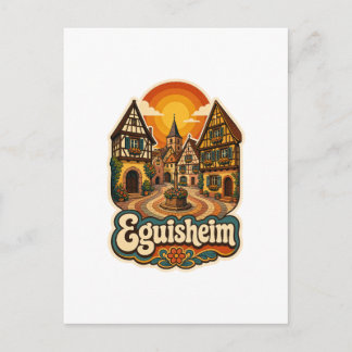 Eguisheim Alsace Frankrijk Retro Reis Poster Briefkaart