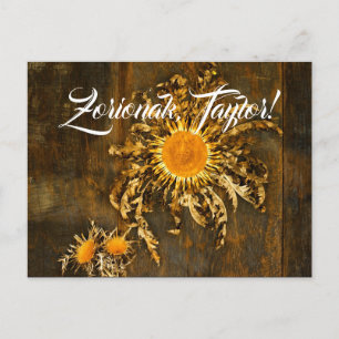 Eguzkilore of zonnebloem, op maat, met het Baskisc Briefkaart