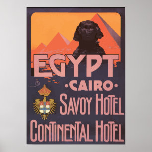 Egypt Cairo Savoy Hotel Continental Hotel,  Poster