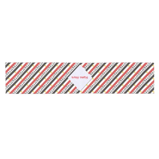 Egypt Egyptian Flag Tiled Red Personalized  Short  Korte Tafelloper (Horizontaal)